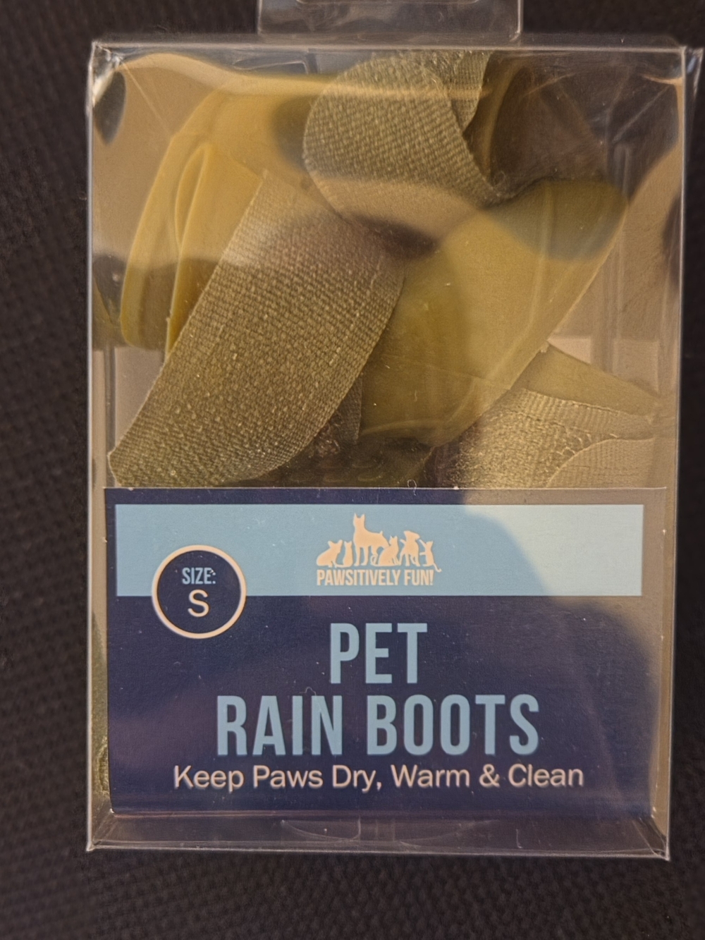 Olive Green Pet Rain Boots - Small
